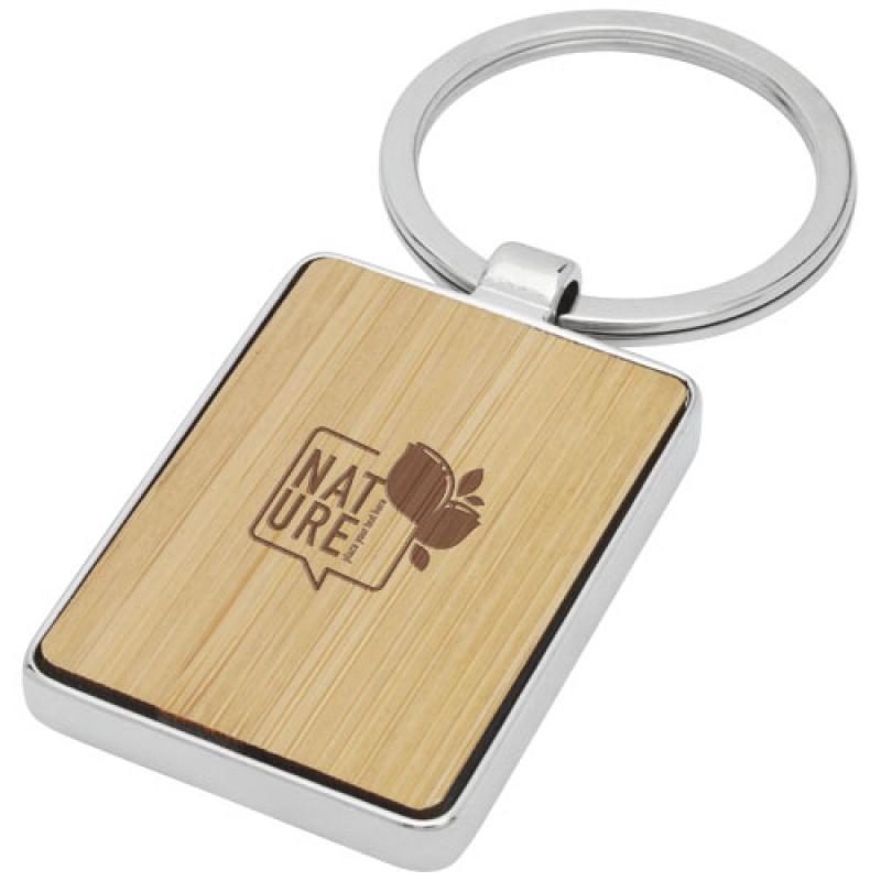 Image of Neta bamboo rectangular keychain