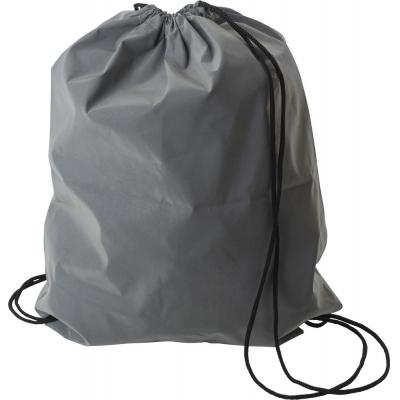 Image of Synthetic fibre (190D) reflective drawstring backpack